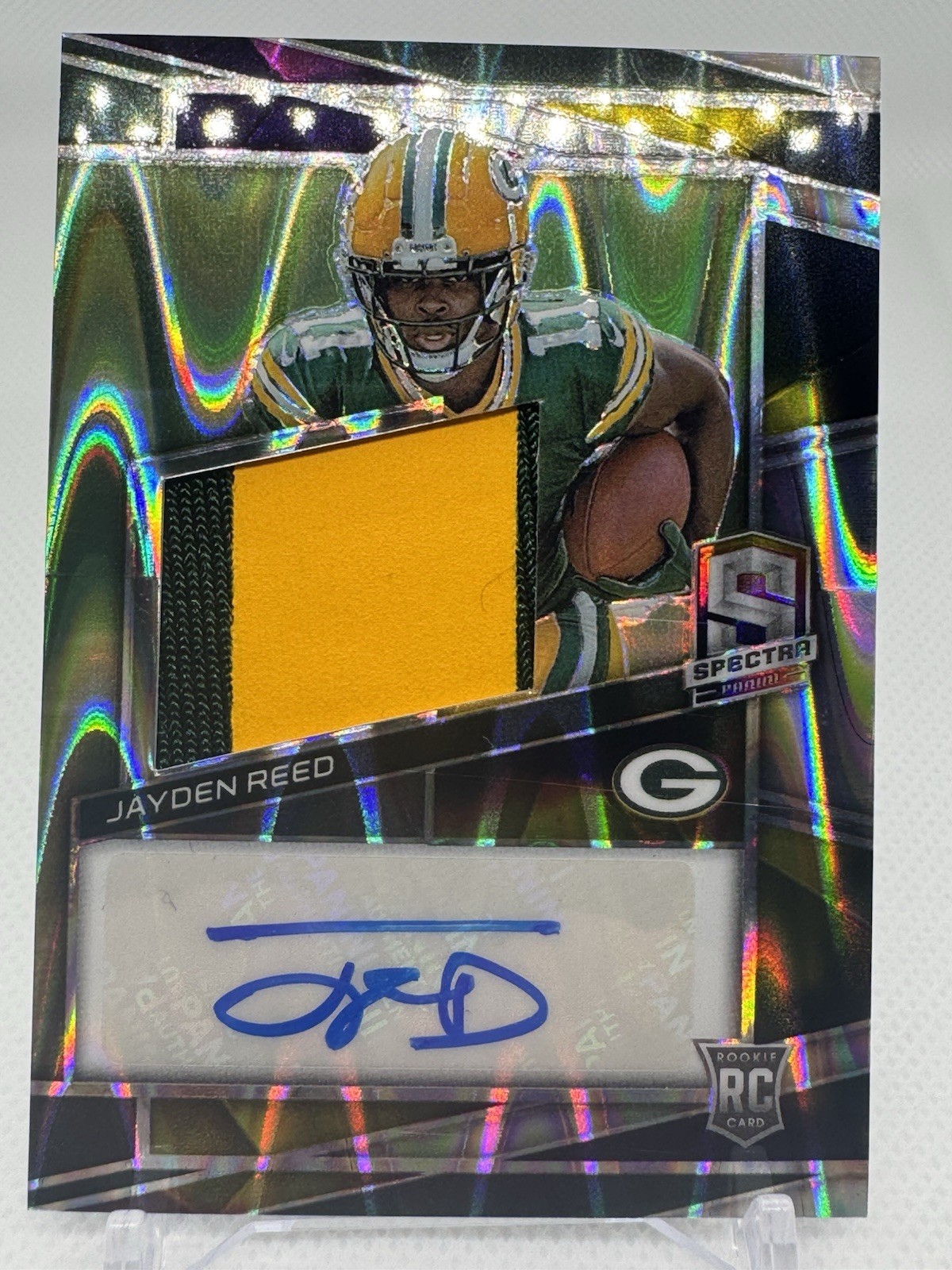 2023 Panini Spectra - RPA Jayden Reed #218 Supernova Prizm 8/70 (AU, MEM, RC)