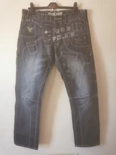 883 Police Rare Double Waist Biker Jeans Japanese W34 L32 Bnwot Grey Cargo