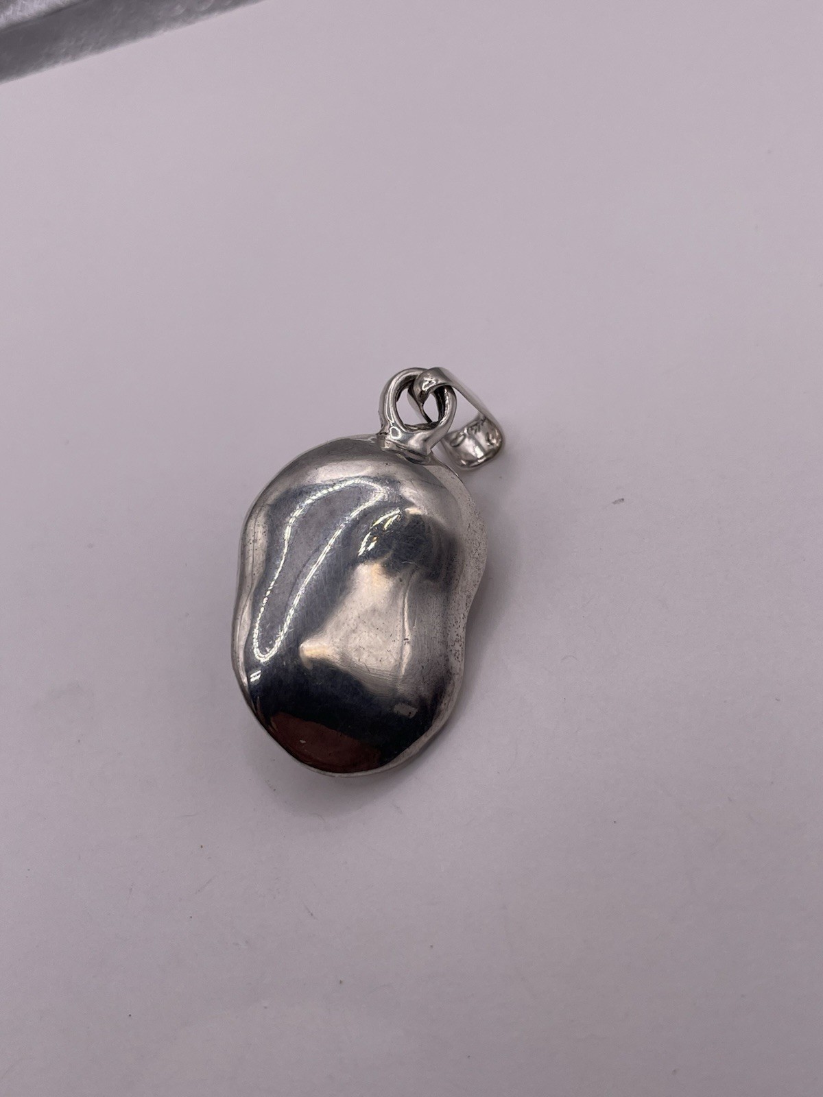 Silver Natural Shell Pendant Signed - image 3