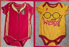 2 Piece Harry Potter Baby Costumes Bodysuits Set 3-6M Gryffindor Wizard Rompers