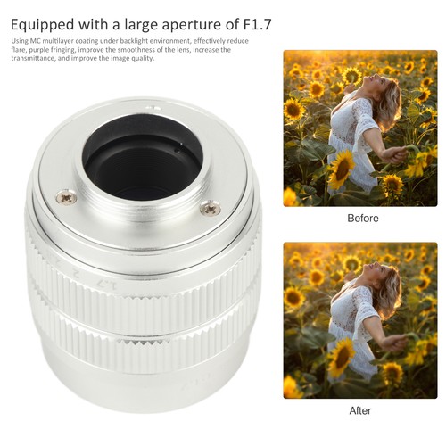 35mm F1.7 C Mount Television TV Film Fixed Focus Mirrorless Camera Lens - Picture 13 of 22