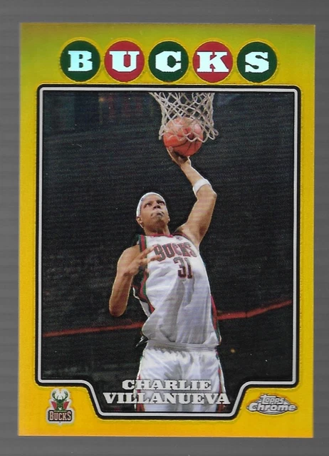 2008-09 Topps Chrome Charlie Villanueva Gold Refractor #24/50