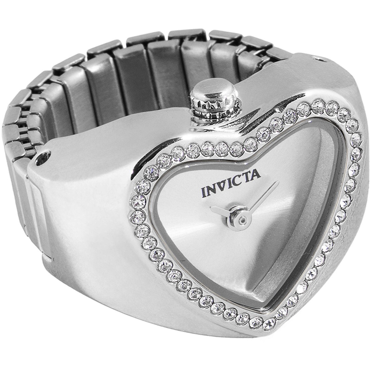 ptw_185☆ Invicta Women's Ring Watch Angel Mini Silver Tone Dial Crystal