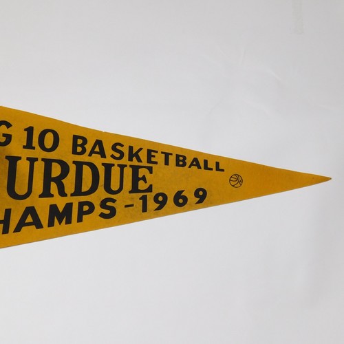 Vintage PURDUE UNIVERSITY 1969 Big 10 Basketball Champs 1960s Full Size Pennant - Picture 4 of 6