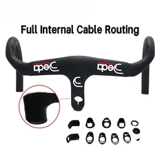 Carbon Integrated Handlebar 28.6mm Road Bike Internal Wiring Drop Bar 380-440mm