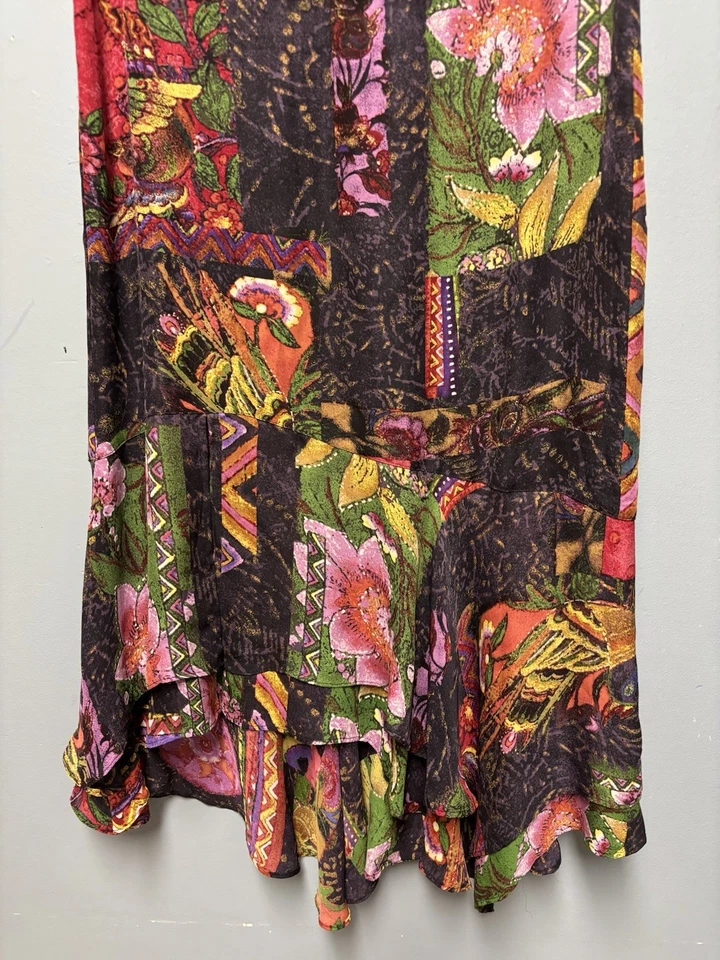 Falda midi floral de retazos fluidos caprichosa de Chico’s de colección ver descripción y fotos Foto 3 de 4