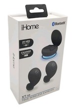 IHome Black XT-59 True Wireless Earbuds, Charging Travel Case