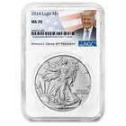 2024 $1 1-oz AmericanSilver Eagle NGC MS70 Trump Label