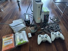 Xbox 360 Console Bundle   2 Controllers, 6 Games, Tested  Working 120GB HDD