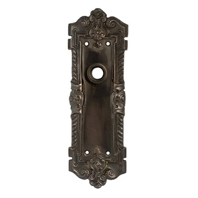 THE KING'S BAY Pair of Solid Brass Door Plates with Bronze Finish - The Wells