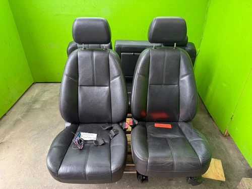 09 GMC SIERRA 2500hd 3500 HEATED FRONT REAR BLACK LEATHER SEATS 07-13