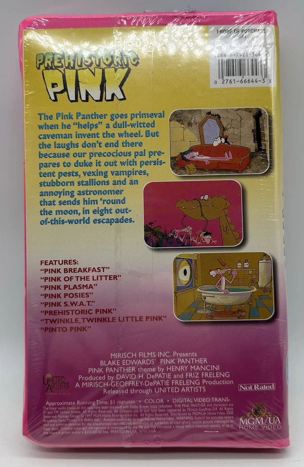 Pink Panther VHS Lot Of 4 Clamshell Toys Jet Pink Bananas Prehistoric Pinkarella - Image 4 of 4