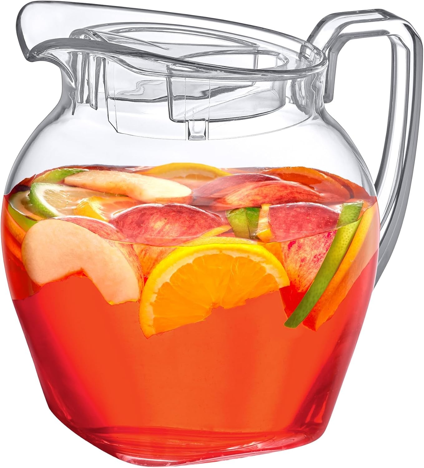 Plastic Water Bottle (96 oz, 3 qt), Clear Bottle with Lid