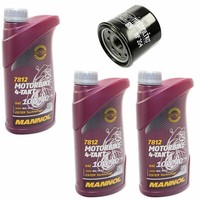 MotoröL ÖLfilter HF204 Set 10W40 3 Liter FüR Arctic Cat Kawasaki KFX Yamaha YFM