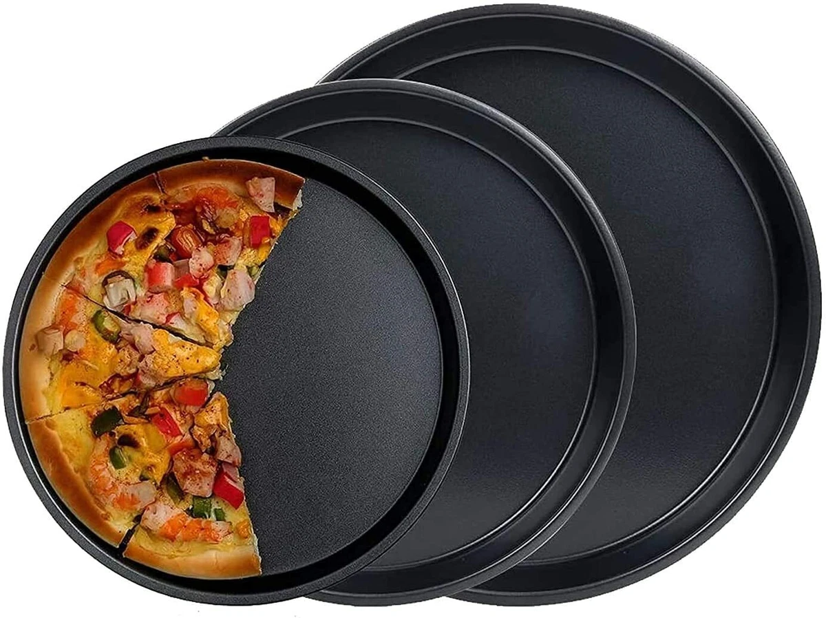 Carbon Steel Non Stick 3 Piece Pizza Pan Tray For Baking In