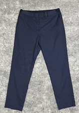 Uniqlo Dress Pants Women’s L 30-31 Pinstripe Navy Blue Striped Career Cropped