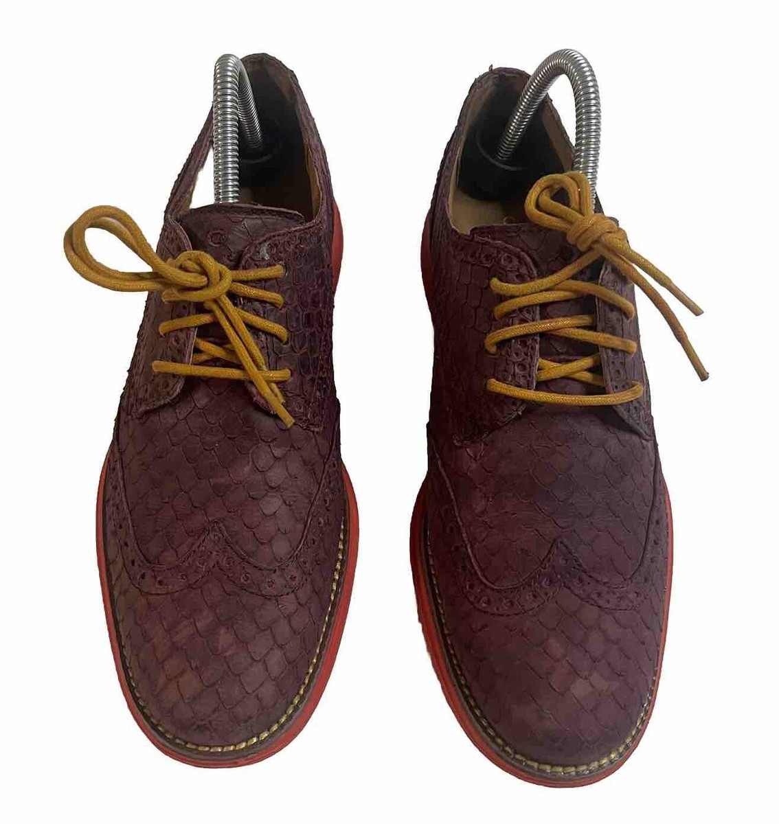 COLE HAAN Lunargrand Oxford Wingtip Shoes Men's 7.5 M Purple Red