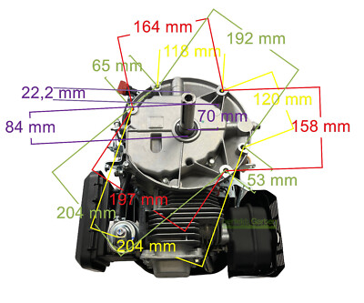 6.5HP Zongshen XP200A 196cc Pull Starter Lawnmower Engine 22.2mm