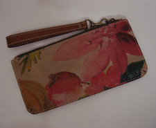 Patricia Nash Flower Large Leather Wristlet/ Wallet/ Pouch/ Clutch Multi-Color