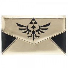 NINTENDO ZELDA TRIFORCE LOGO GOLD  BLACK ENVELOPE WALLET