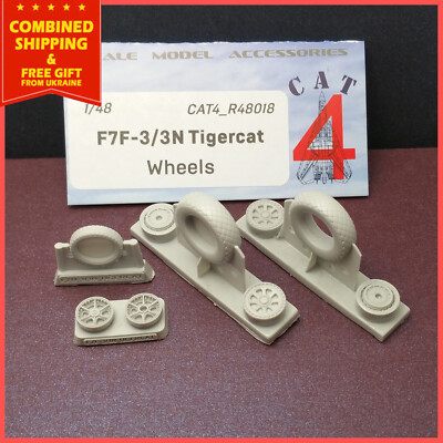 #ad #ad CAT4 R48018 1 48 Grumman F7F 3 3N Tigercat Wheels Resin Upgrade Set US Navy $25.99
