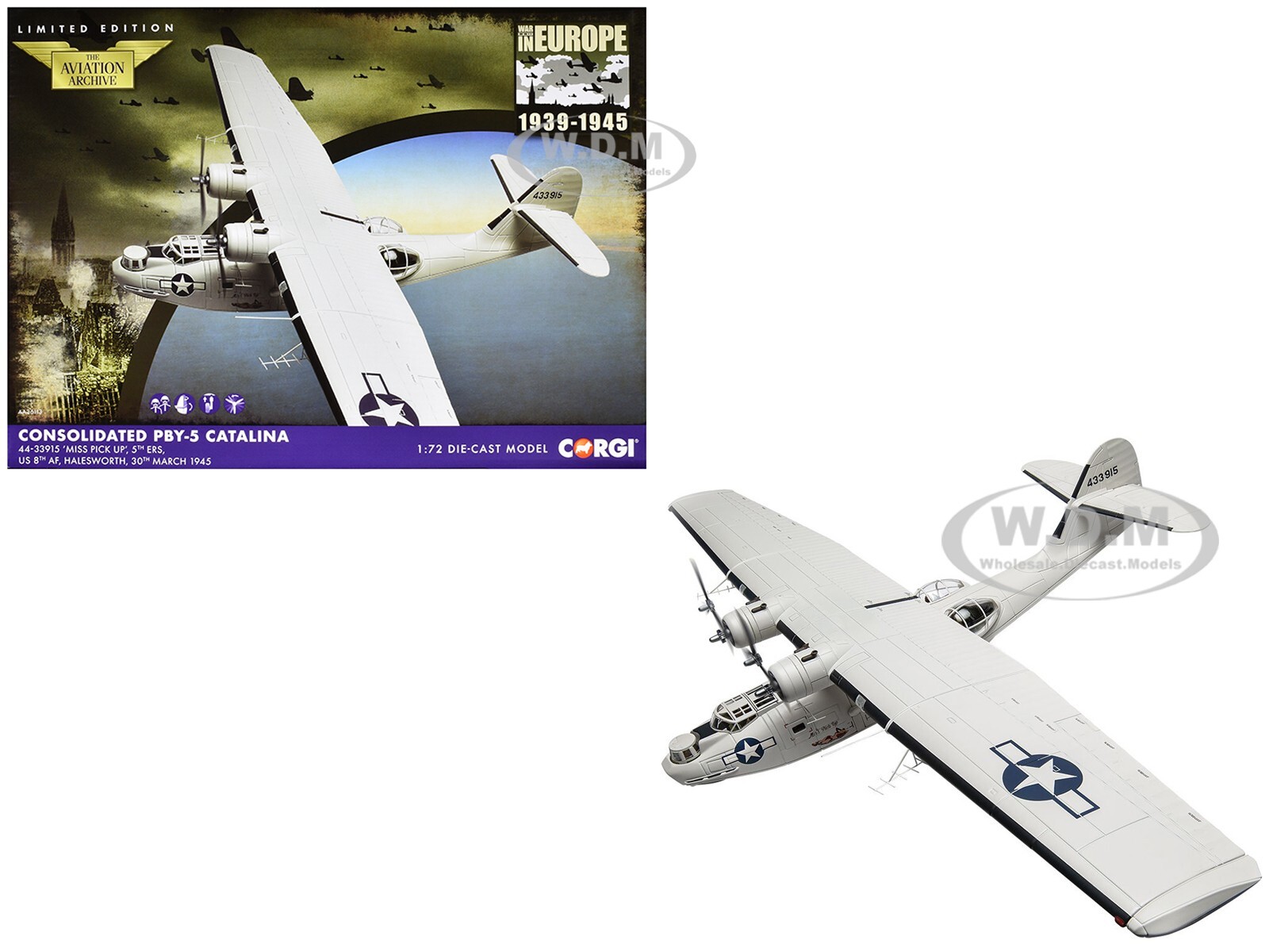 САМОЛЕТ CONSOLIDATED PBY-5 CATALINA ПРОПУСТИЛ ПОСАДКУ ВВС США 1/72 ОТ CORGI AA36113