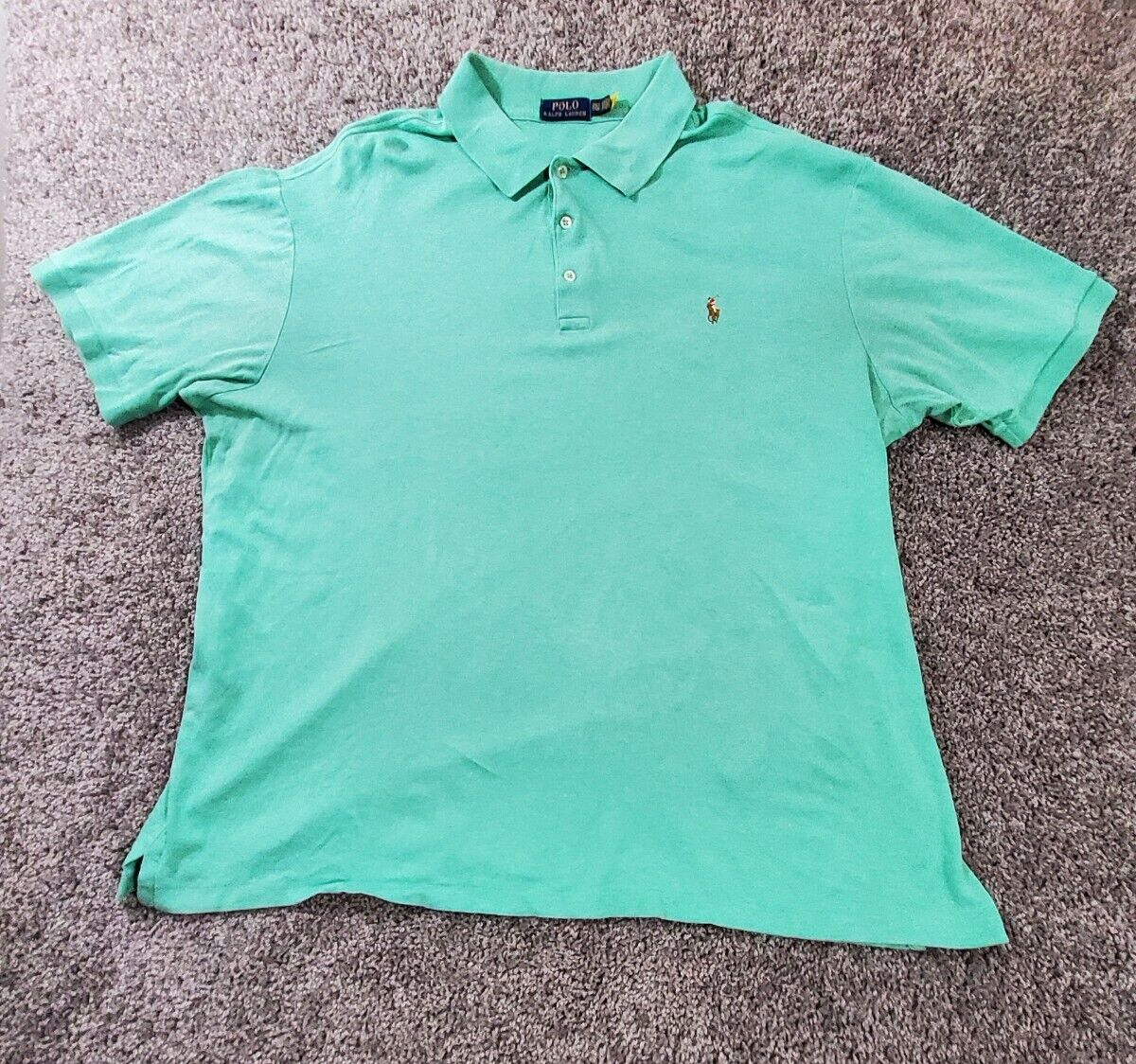 Polo Ralph Lauren camicia uomo taglia 2XLT verde preppy logo pony