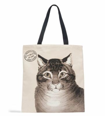 METROPOLITAN MUSEUM OF ART, ''THE FAVORITE CAT'' COTTON CANVAS TOTE BAG, NEW