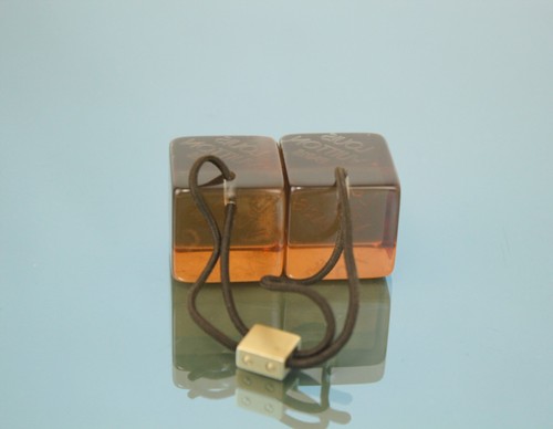 LOUIS VUITTON Logo Brown Hair Band Cube Gold Tone Hairband Good Used - 第 3/16 張圖片