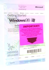 Microsoft~Windows 98~SE~2nd Edition~Booklet~COA~Sealed~Product Key