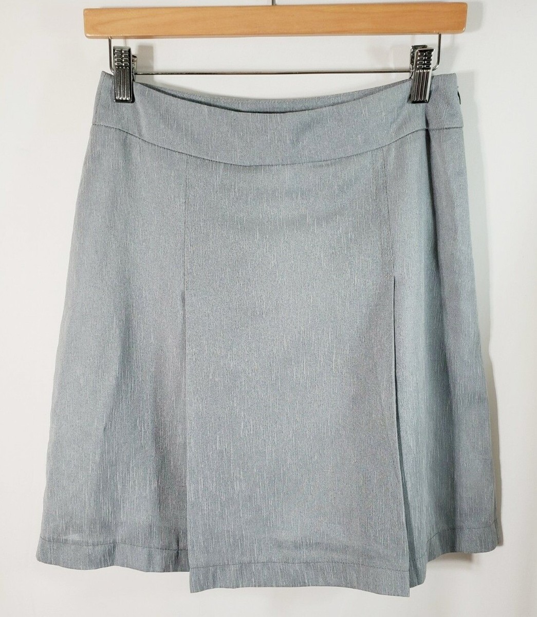 A-line skirt, pleated, gray, size M, lining and side zipper