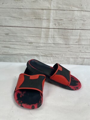 Men's Black Red Color Slides Sandals Size 44