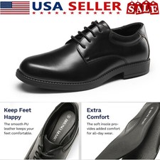 Bruno Marc Men's Work Shoes Waterproof Derby Dress Shoes Practical Work Shoes