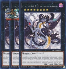 Yugioh! 3x Number 97: Draglubion MZTM-EN093 Rare 1st Ed NM