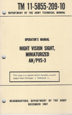 Historical book Night Vision Sight, Miniaturized AN/PVS-3, Operator