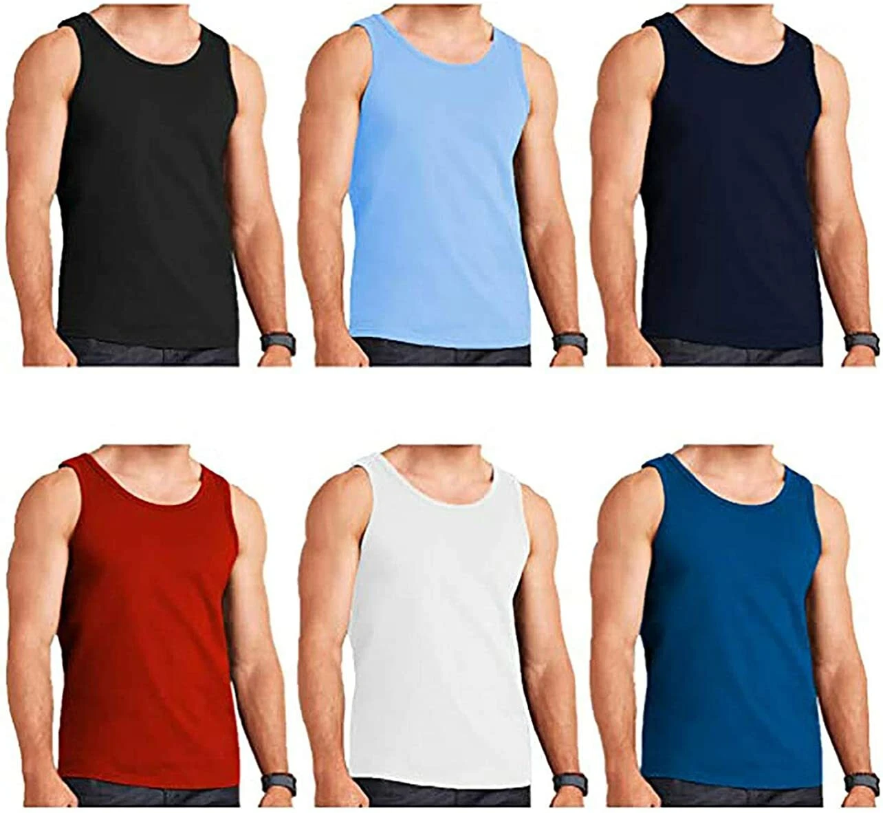12 Pack Mens Plain Vest Multi Pack Gym Regular 100 % Cotton Tank Top All Sizes