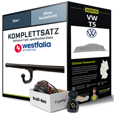 Für VW T5 Kasten,Bus Anhängerkupplung starr +eSatz 7pol 09.2009-08.2015 PKW