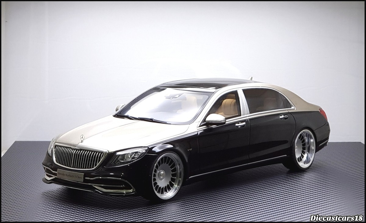 1/18 GT Spirit Mercedes Benz Maybach S600 Black Silver Custom Rims