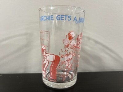 Vintage 1973 Archie Comic Jelly Glass Archie Gets a Helping Hand