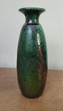 Contemporary Bruce Chivers - Studio Pottery, Green Glazed Vase, 23.5cm Tall