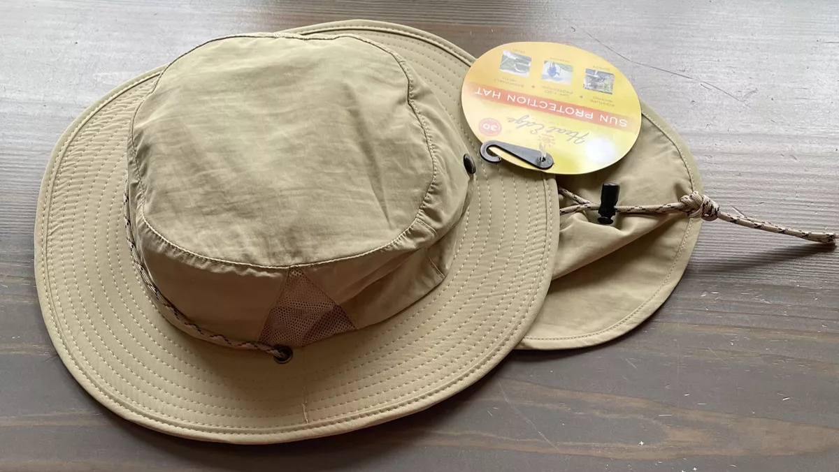 Heat Edge Sun Protection Safari Hat packable Mens Size S-M Neck