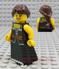 NEW Lego Castle/Pirate Brown Hair FEMALE MINIFIG Green Skirt/Dress Princess Girl