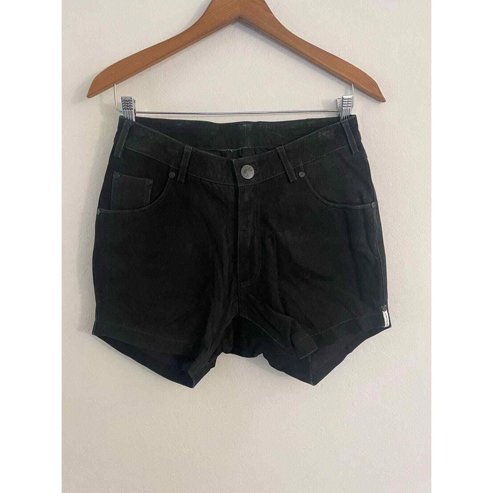 Pantalones Cortos One Teaspoon XS/S Gamuza Cuero Negro Grunge Gótico Sueltos NUEVOS $260 Foto 4 de 4