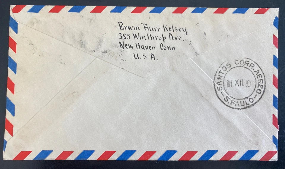 1930 St Thomas Virgin Island First Flight Airmail Cover To Santons Brazil 143 Fl - Image 2 of 2