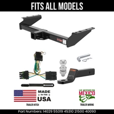 For 92-99 GMC Yukon Trailer Hitch 4 Pin Wiring 2" Ball Fits All Curt 10K 2" Tow