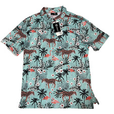 NWT Greenside Golf Polo Shirt Printed Floral Jungle Flamingo Cheetah Large