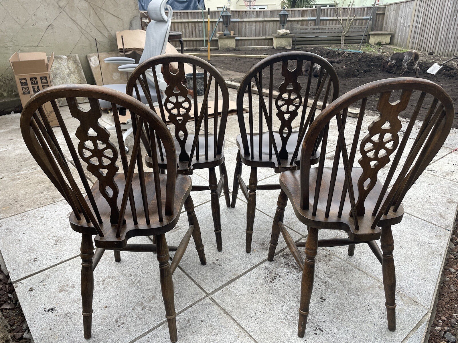 4 x Windsor Wheelback Dining Chairs eBay