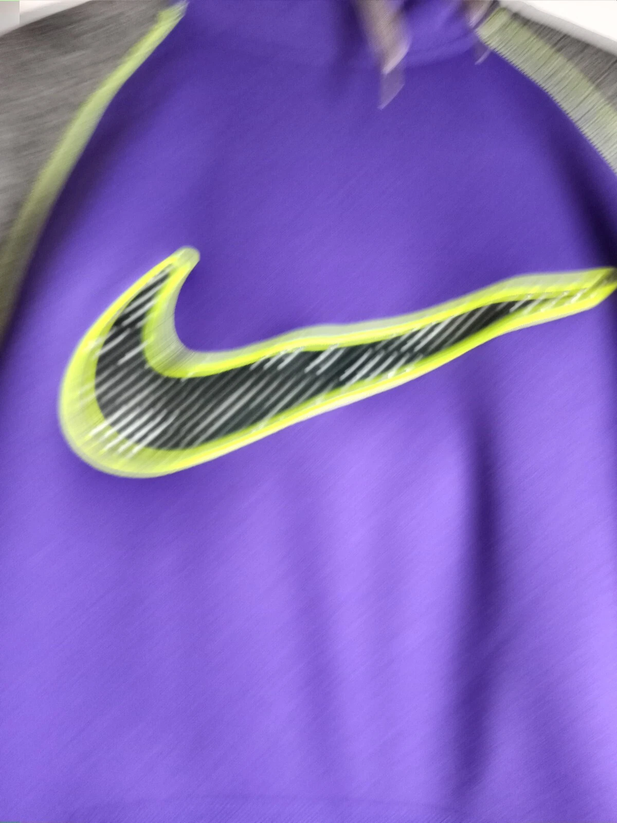 VETEMENTS FELPA DONNA NIKE VIOLA CON CAPPUCCIO GRIGIO ACCENTO Tg M