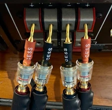 4ppk CESS-162 Pin Banana Plug to 4mm Female Banana Jack/Speaker Wire, Screw-Type