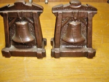 Antique Bookends 1917 Liberty Bell Armor Bronze #4128
